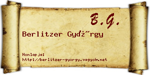 Berlitzer György névjegykártya